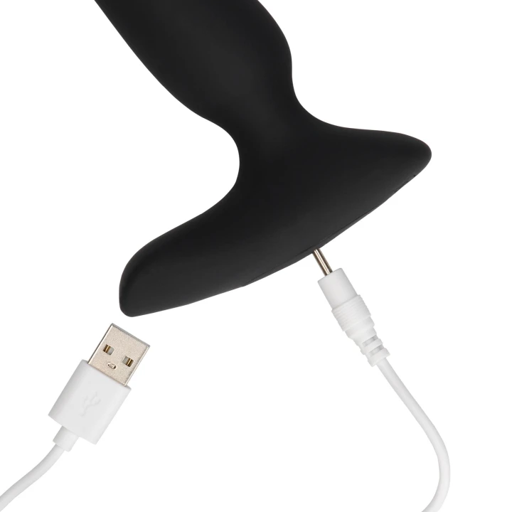 Korek analny z pilotem Loveline, wibrujący, z koralikami, ABS/Silikon