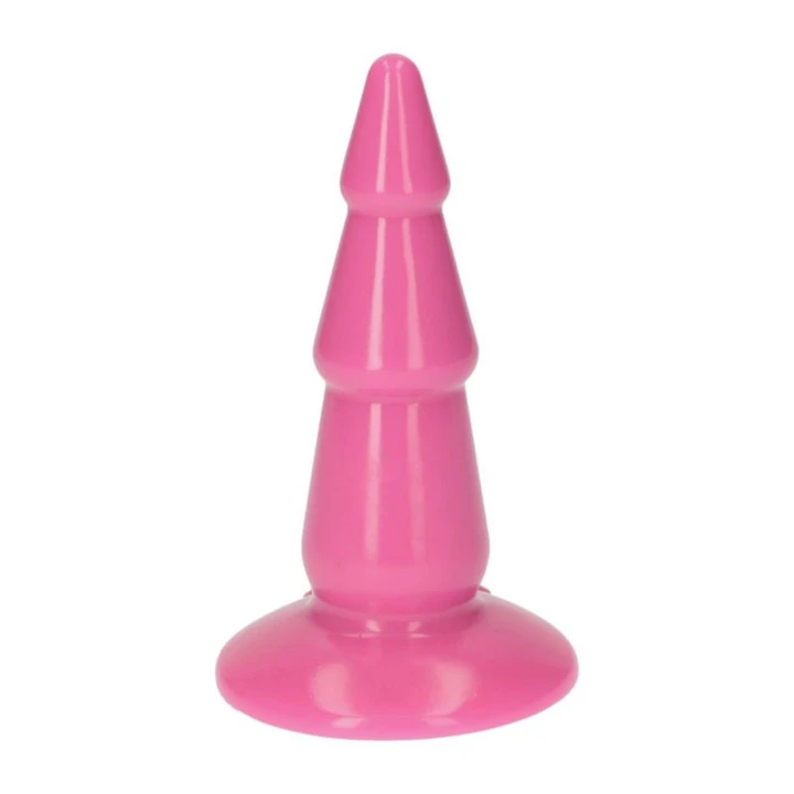Dildo analny, włoski, 13 cm, 3 średnice, przyssawka, różowy