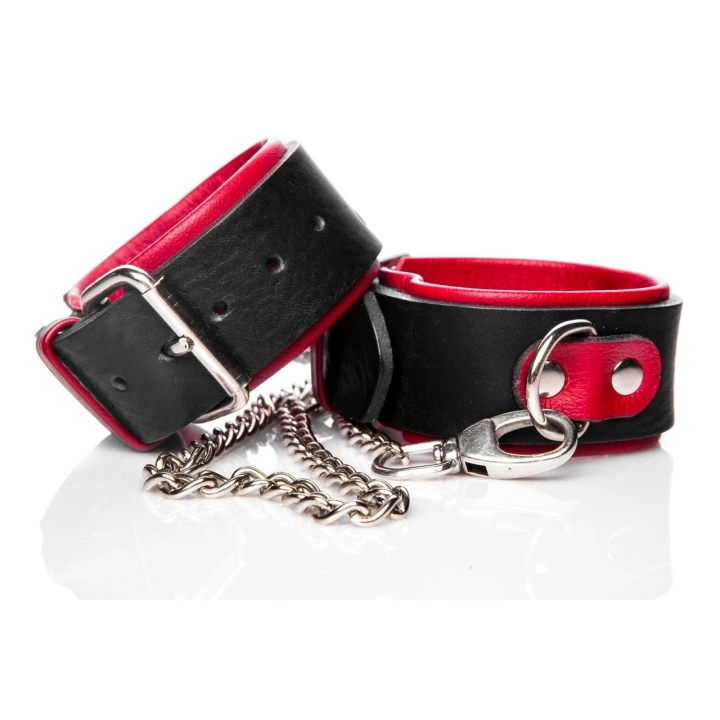 Kajdanki WHIPS damskie, skóra naturalna, regulacja 18-22 cm, szerokość 4 cm