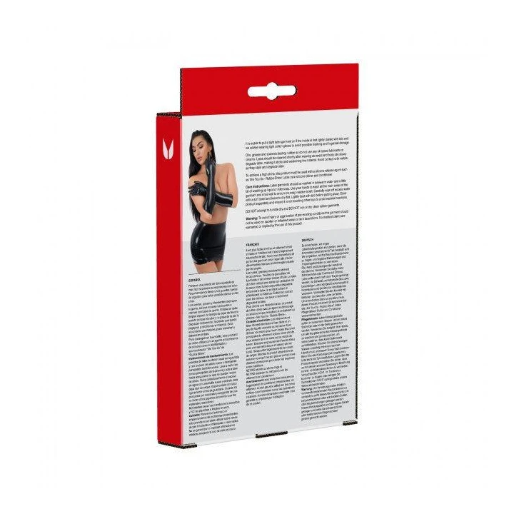 Rękawice lateksowe Me You Us, pełna długość, średni rozmiar, wysoki połysk