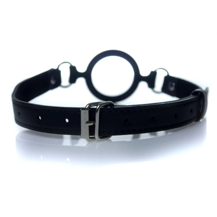 Knebel O-ring - Fetish B - Metal z silikonem, regulowany, dla dorosłych.