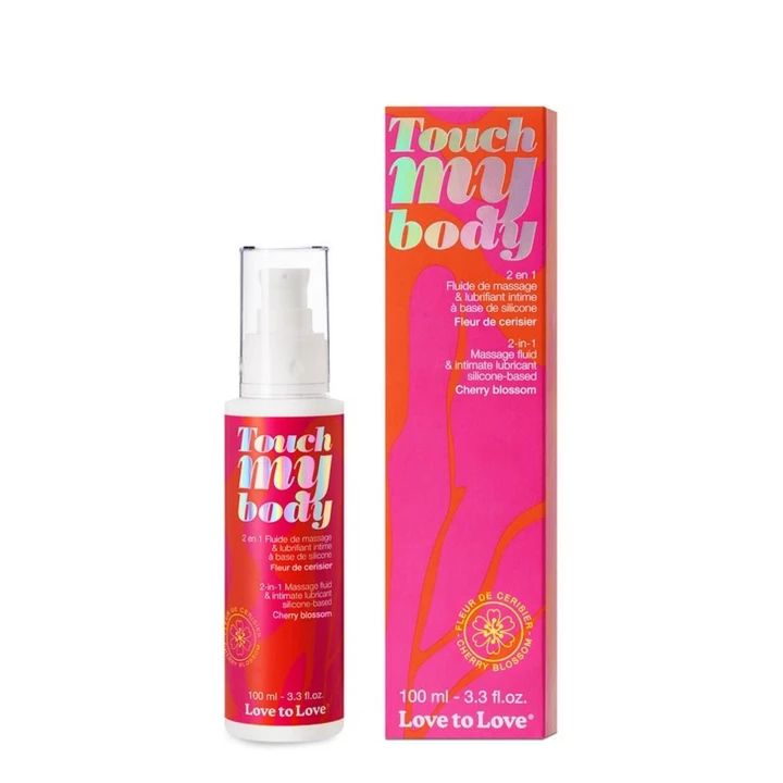 Fluid do masażu i lubrykant TOUCH MY BODY - Kwiat Wiśni 100ml, Wegetariański, Dermatologicznie badany