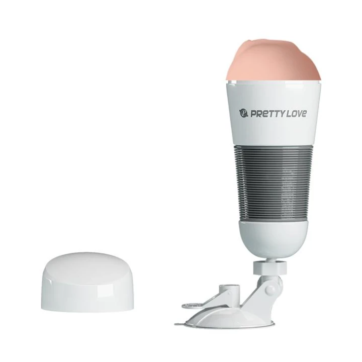 Wibrator do stymulacji Hedy WHITE - PRETTY LOVE, regulowana przyssawka, ultra-miękki rękaw