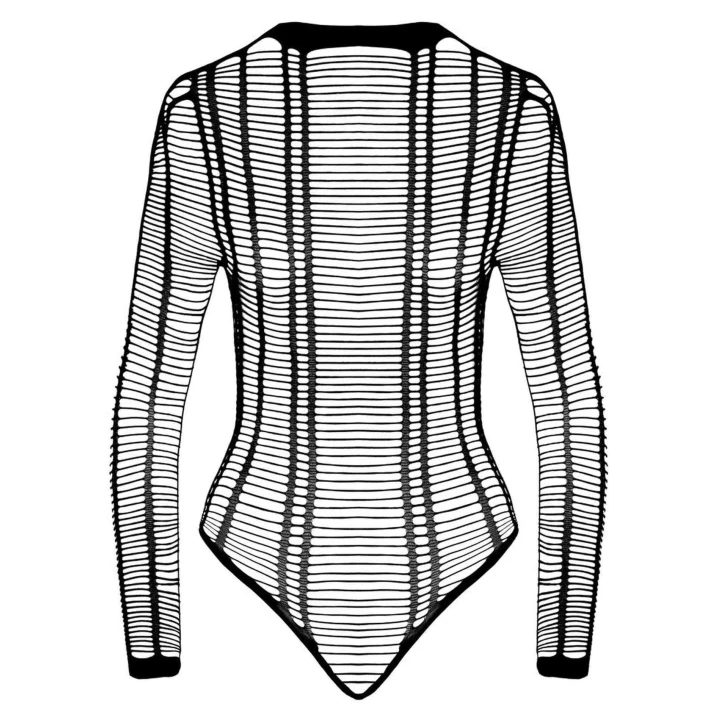 Body COTTELLI LINGERIE, prążkowane, bezszwowe, z długim rękawem, otwarte kroczę