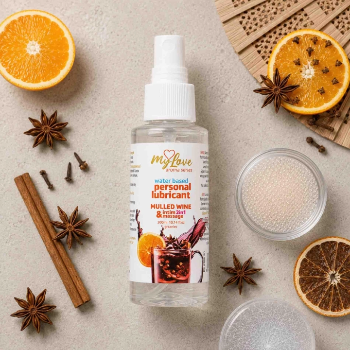 Żel intymny i do masażu MyLove Aroma Series 2w1, wodny, grzaniec, 50 ml