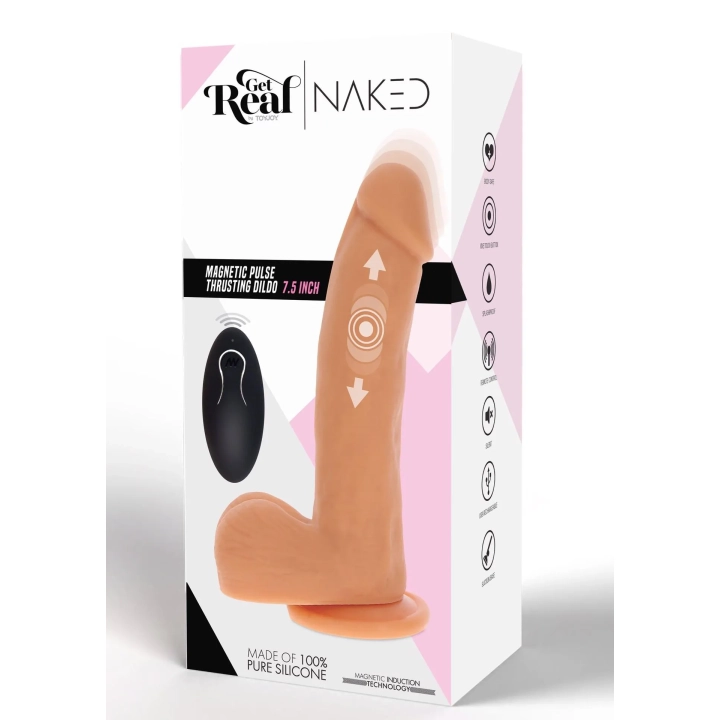 Dildo Magnetyczny TOYJOY, Silikon, 19.5 cm, Ruch Pulsacyjny, Kompatybilny z Pasem