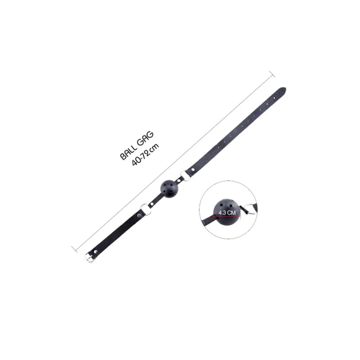 Knebel do ust Knebel-Discretion Black, regulowany pasek 40-72 cm, kulka 4,5 cm