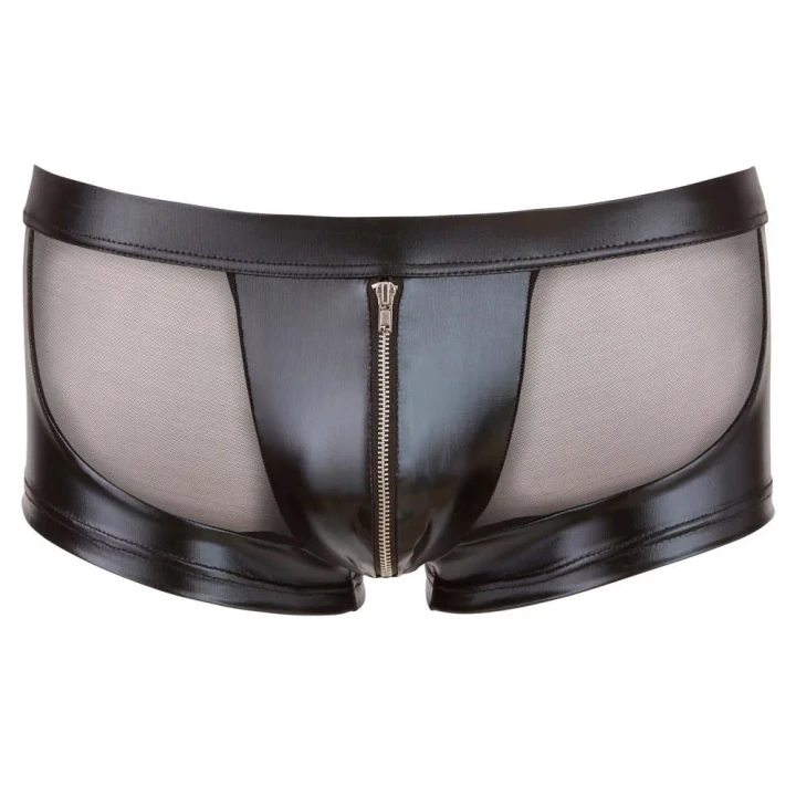 Spodnie męskie XL, 92% poliester, 8% spandex, wstawki wetlook, zamek błyskawiczny