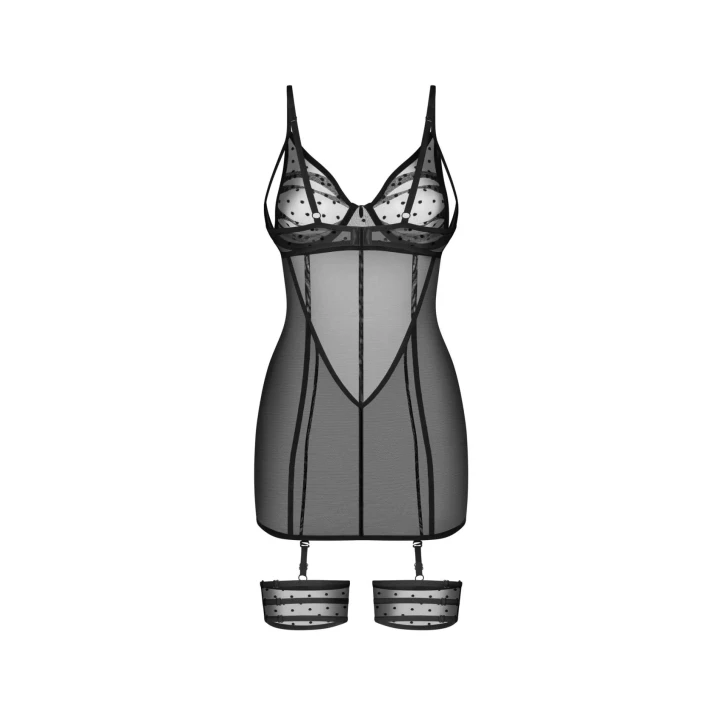 Sukienka nocna Nuites OBSESSIVE, L/XL, regulowane ramiączka, luksusowe tkaniny