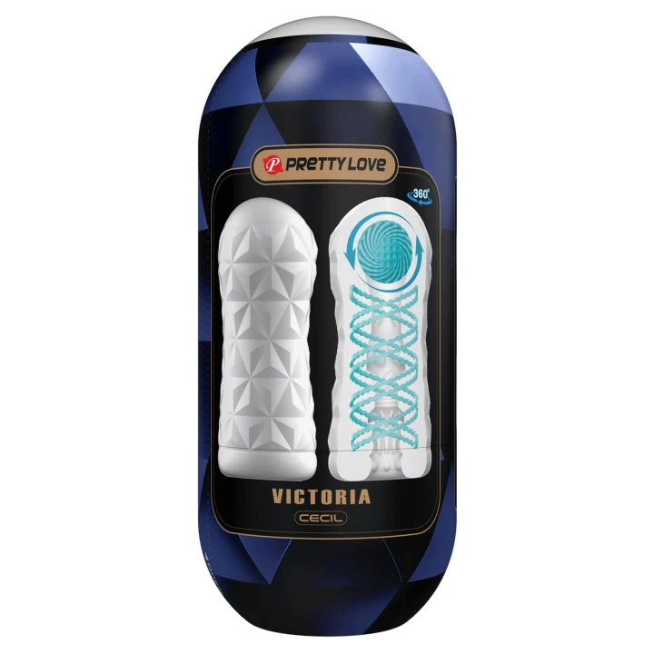 Masturbator, PRETTY LOVE - VICTORIA CECIL, wielokrotnego użytku, TPR/ABS, wirujący