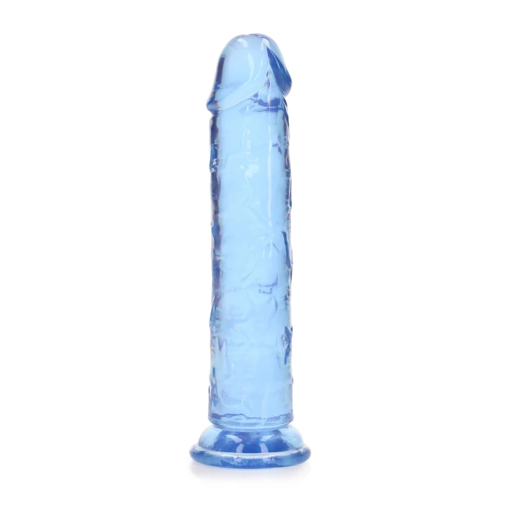 Dildo REALROCK CRYSTAL CLEAR 7'' z przyssawką, bez ftalanów, wodoodporne