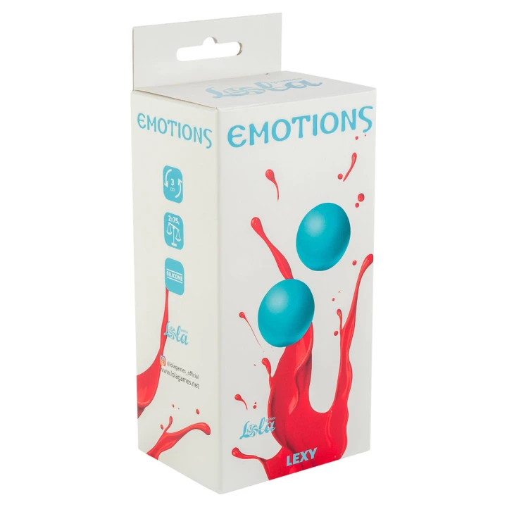 Kulki dopochwowe Lexy Emotions Large, silikonowe, hipoalergiczne, niebieskie, 75g