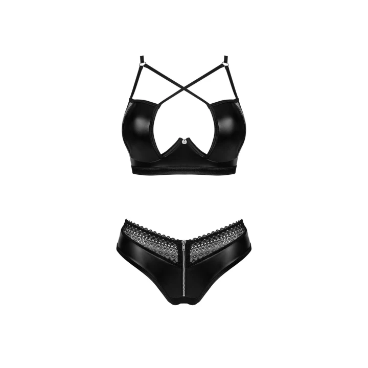 Bielizna OBSESSIVE Norides XL/2XL - Czarne, koronkowe, regulowane ramiączka, fishtail