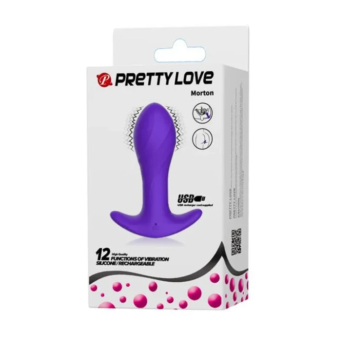 Korek analny PRETTY LOVE MORTON, 12 funkcji, silikon medyczny, 10,4 cm