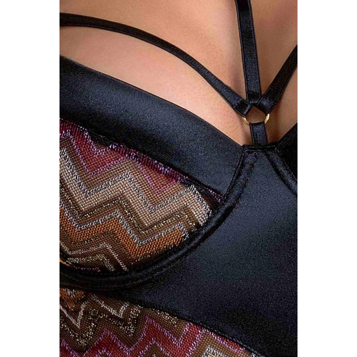 Bielizna damska CASMIR, Lagerta, czarna, XXL/XXXL, z fiszbinami, antyalergiczna