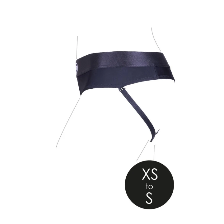 Stringi wibrujące z paskiem Ouch! - Odpinane ramiączka, 10 prędkości, XS/S