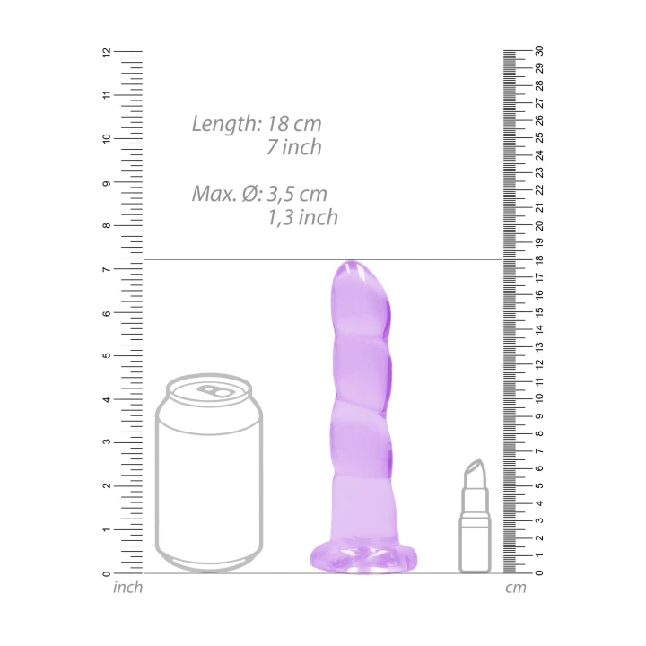 Dildo CRYSTAL CLEAR 17 cm, przezroczyste, bulwiasta końcówka, z przyssawką