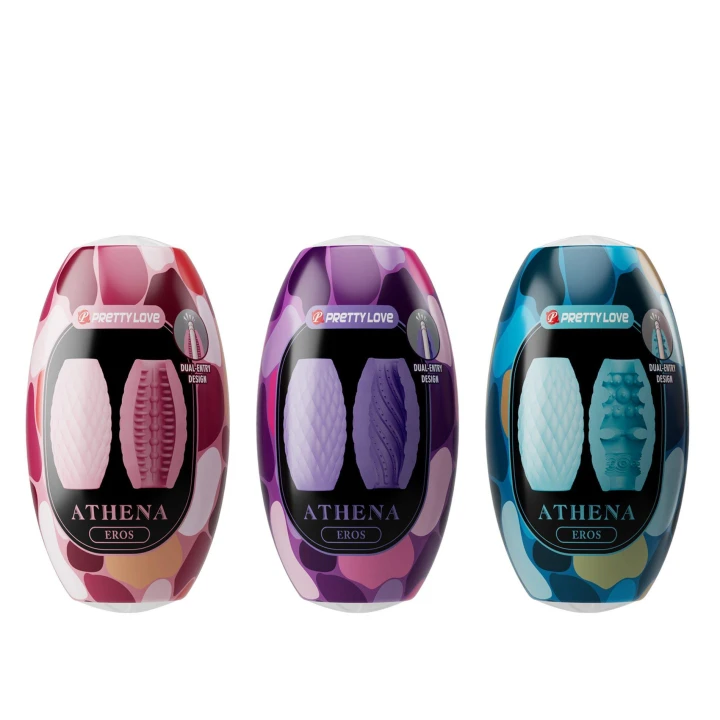 Masturbator wodoodporny PRETTY LOVE - Athena EROS, TPR, podwójne wejście, quick-clean