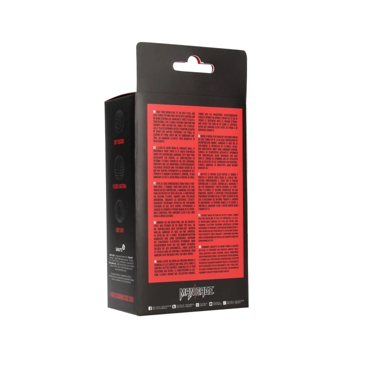 Klatka do chastity ManCage Model 28 - Silikonowa, Wodoodporna, Czerwona