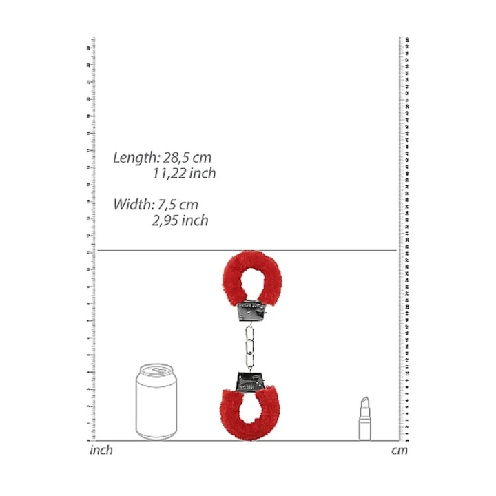 Kajdanki Furry dla Początkujących - Czerwone, Metalowe, Z Funkcją Uwalniania