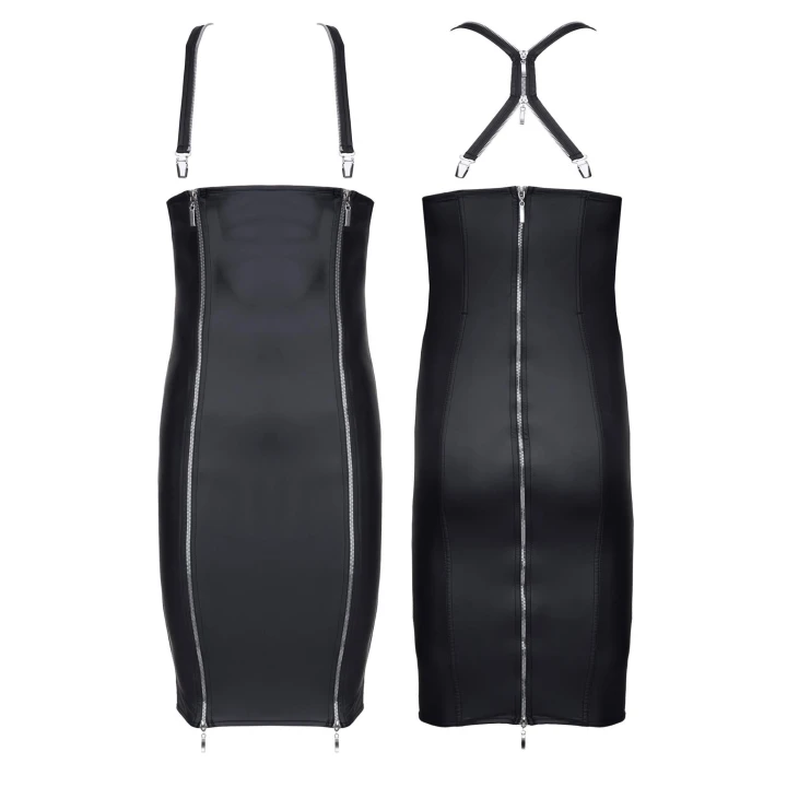 Sukienka Wetlook REGNES FETISH PLANET - zmysłowa, regulowane szelki, 3 suwaki