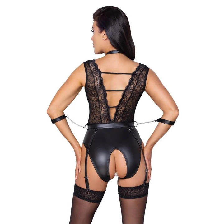 Body COTTELLI LINGERIE BONDAGE, koronka, regulowane paski, matowy styl