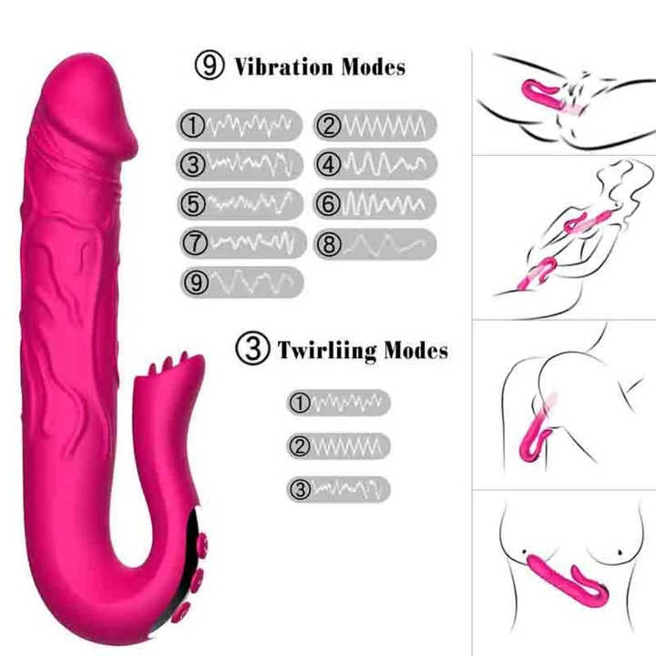 Dildo Realistyczny z Wibracją, Silikon Medyczny, 10 Prędkości, Wodoodporny IPX7