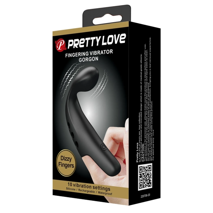 Wibrator na palec PRETTY LOVE GORGON, silikonowy, 10 funkcji wibracji