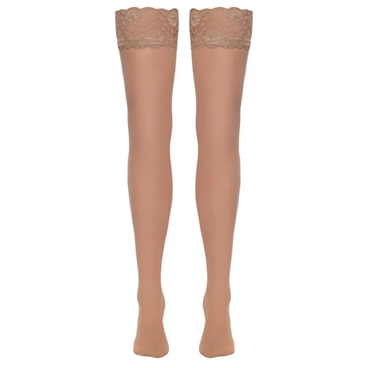 Pończochy cieliste COTTELLI LEGWARE, koronkowe, 80% poliamid, 20 den, komfortowe