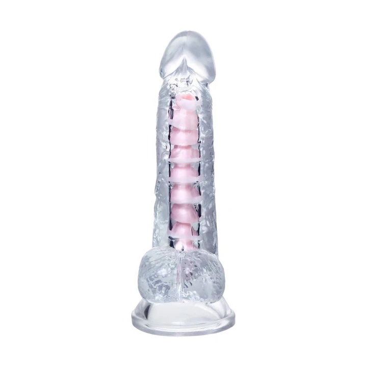Dildo A-Toys Paret, elastyczny, przeźroczysty, 18 cm, z przyssawką, z TPE