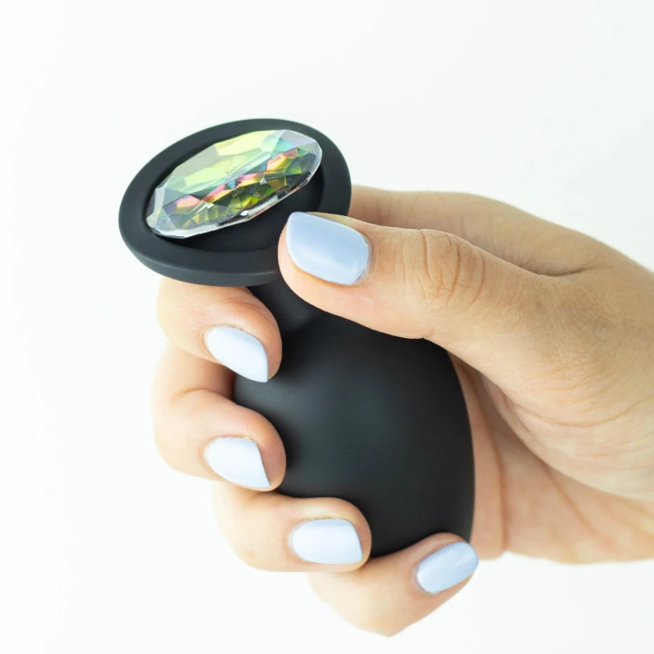 Plug analny Crushious Camileo, 9,5 cm z 4 wymiennymi diamentami, 4,2 cm średnicy