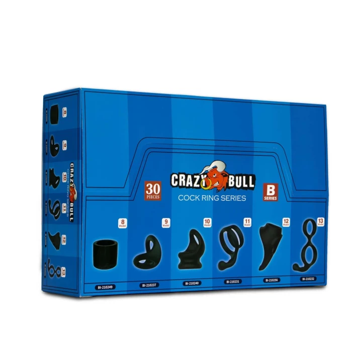 Pierścienie erekcyjne Crazy Bull – silikonowe, elastyczne, zestaw 6 modeli (5 szt./model)