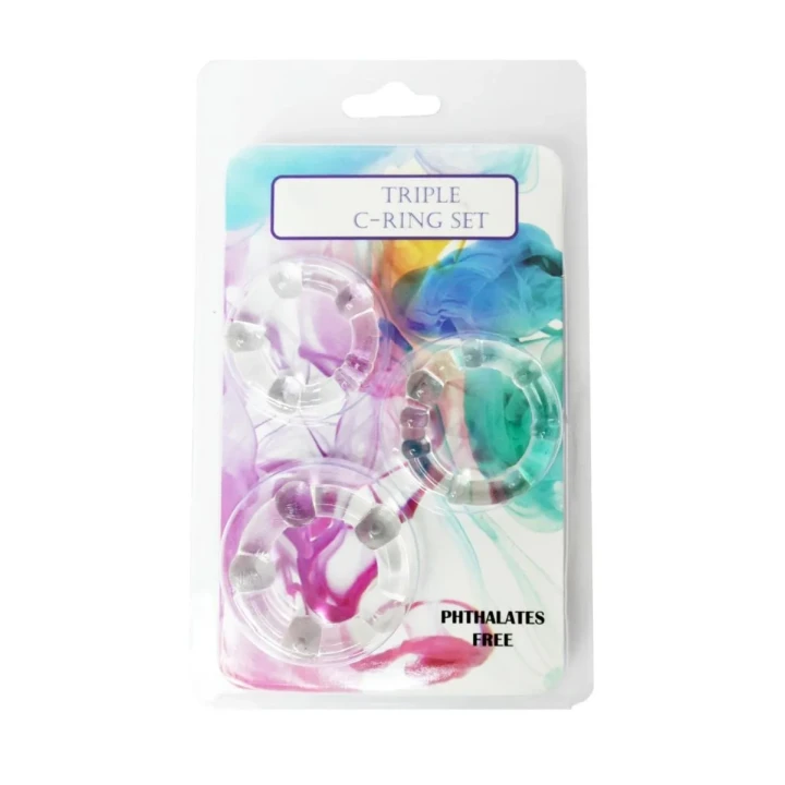 Pierścień erekcyjny TPE C-RING SET - elastyczny, wodoodporny, 3 cm średnicy