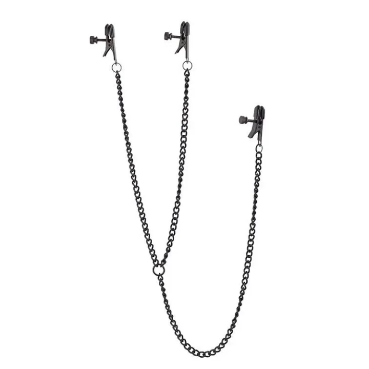 Zaciski na sutki i łechtaczkę BLAZE DELUXE z regulacją ciśnienia, metalowe, PVC