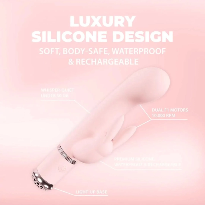 Wibrator Rabbit Belle Loveline - Silicone, Wodoodporny, 10 000 RPM