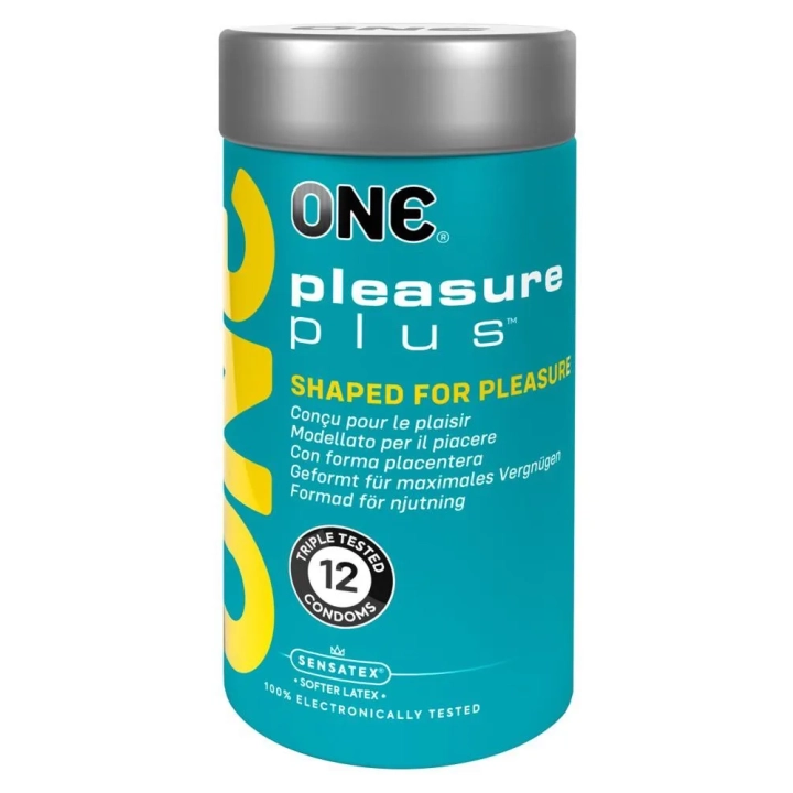 Prezerwatywy przezroczyste ONE Pleasure Plus, 180 mm, 53 mm, wegańskie, 12 szt.