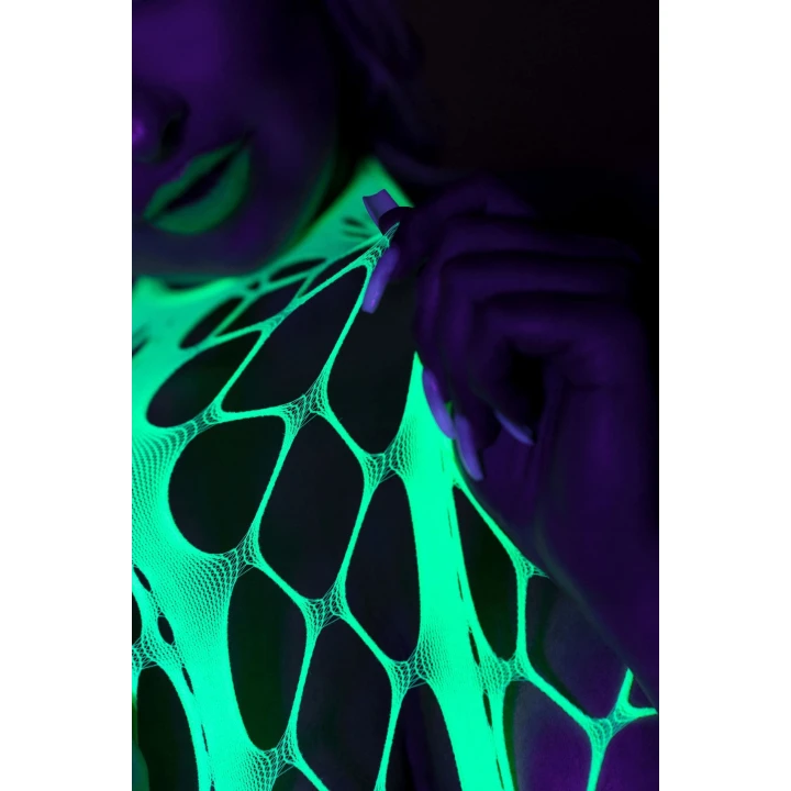 Bodystocking UV Neon z Halternkiem, Rozmiar XL/XXXXL, Elastyczny Nylon