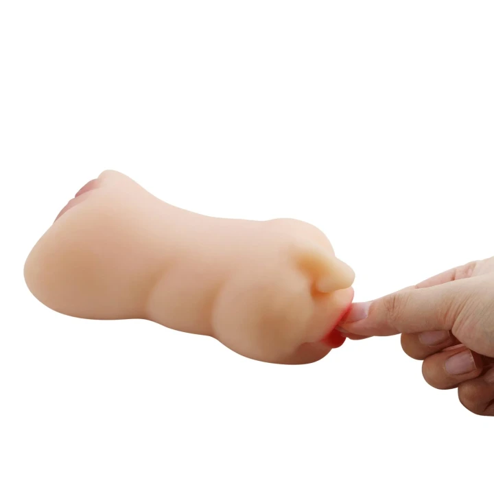 Masturbator TPR - CRAZY BULL Zoey z ręcznie malowanymi wargami sromowymi, żeberkowany tunel