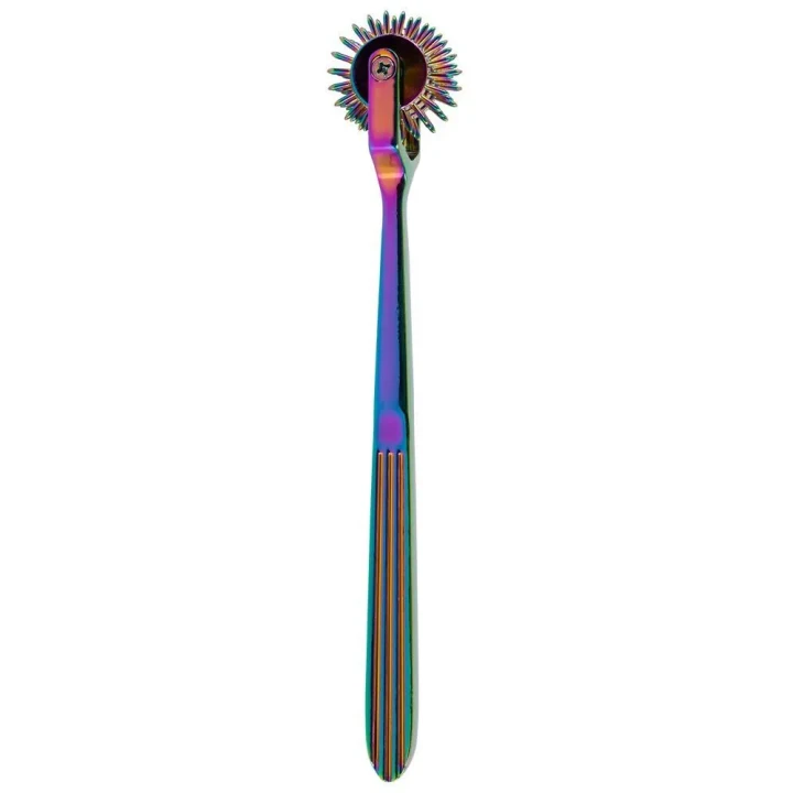 Wiatraczek erotyczny Rainbow Triple Pinwheel, metalowy, 3 obręcze, 18,5 cm długości