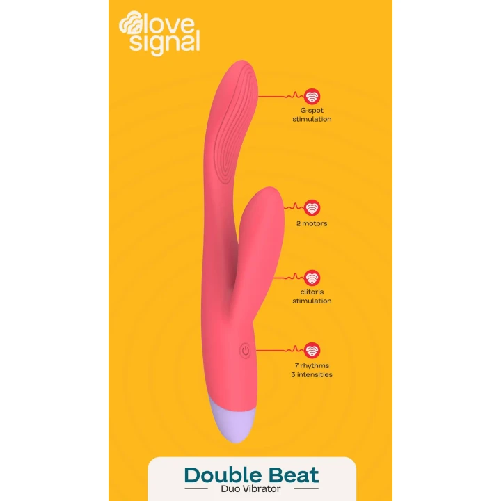 Wibrator Duo Double Beat (Dreamtoys Love Signal) – podwójne silniki, IPX6, 90 min pracy