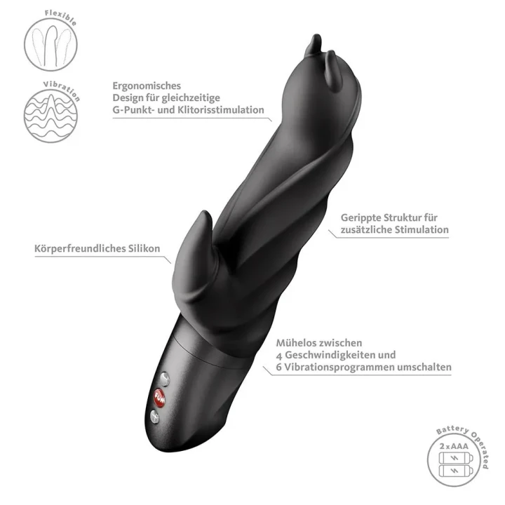 Wibrator typu rabbit Fun Factory Darling Devil – podwójna stymulacja, 4 prędkości, IPX7