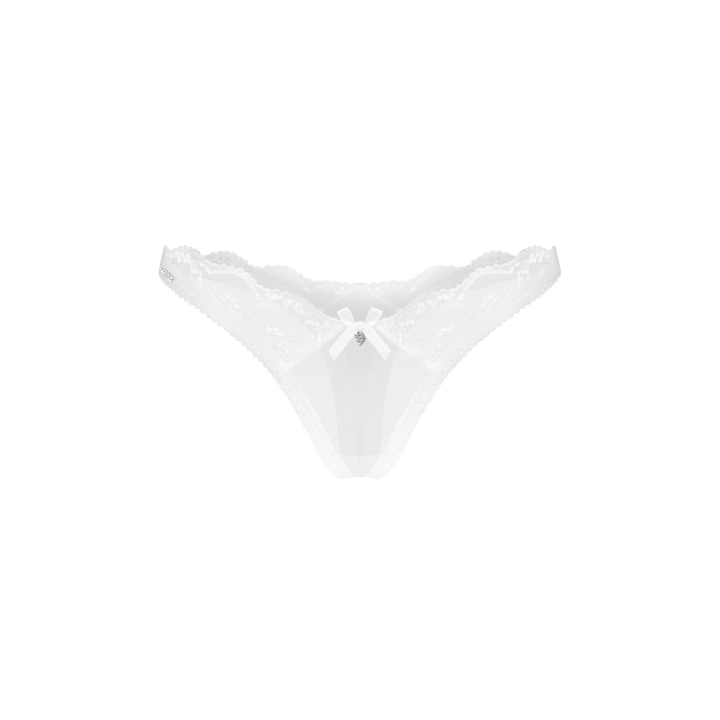 Stringi OBSESSIVE koronkowe, półtransparentne, z kokardką