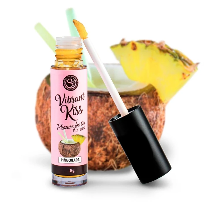 Błyszczyk do ust Vibrant Kiss - Fale wibracyjne, smak Pina Colada, 100% jadalny