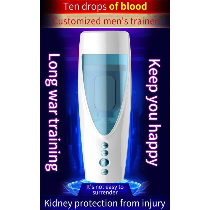 Masturbator wibrujący i rotacyjny, efekt dźwiękowy, 10 trybów i prędkości