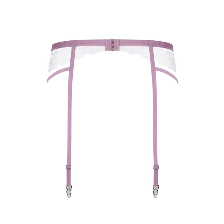 Pas do pończoch Lilyanne, OBSESSIVE, koronka, aksamitne paski, regulowane zapięcie