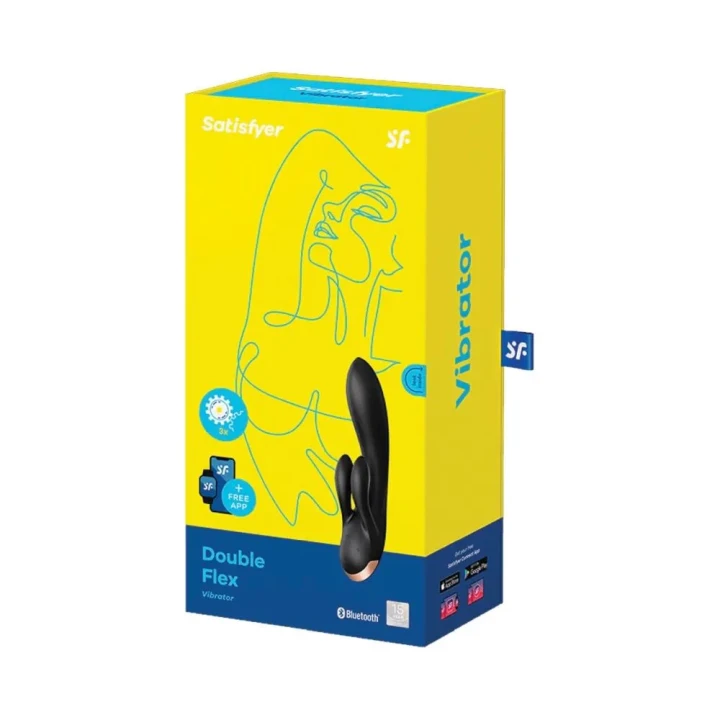 Wibrator podwójny Satisfyer Flex, silikonowy, z 3 silnikami, Bluetooth, wodoodporny