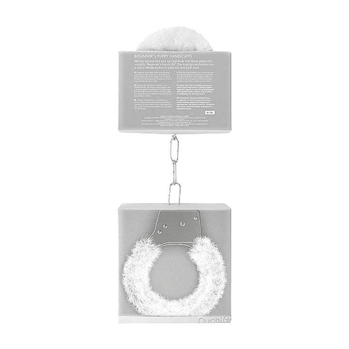 Kajdanki dla Początkujących - Furtka Metalowa, Futro Sztuczne, Białe