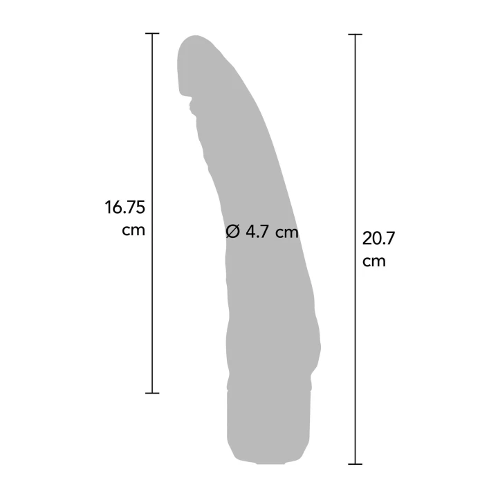 Wibrator silikonowy Classic - 7 rodzajów wibracji, wodoodporny, 20.7 cm