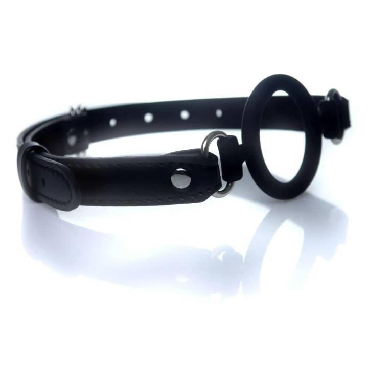 Knebel O-ring - Fetish B - Metal z silikonem, regulowany, dla dorosłych.