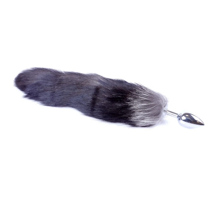 Wtyczka analna Plug-Fox TAIL XXL, stal nierdzewna, ogon lisie, anatomiczny kształt
